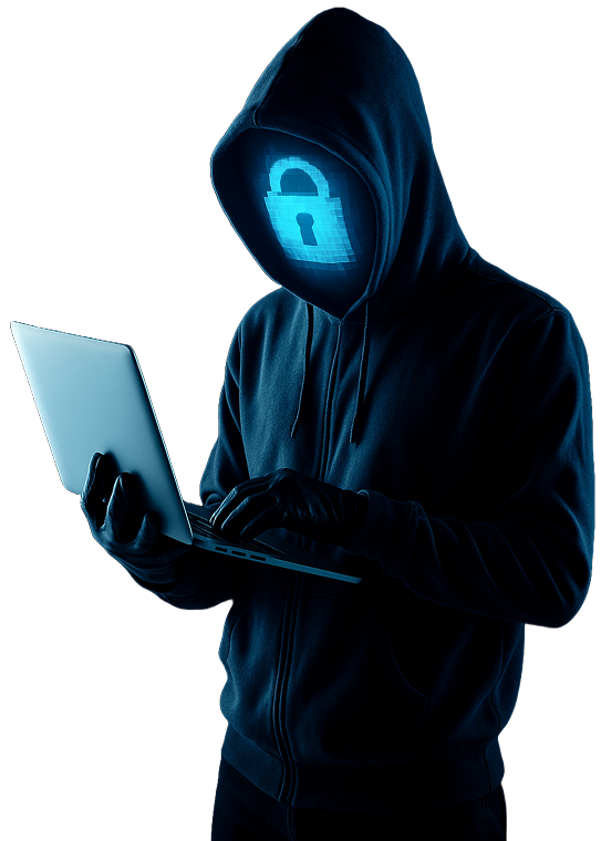 Hooded operator running a hands-on cyber range exercise