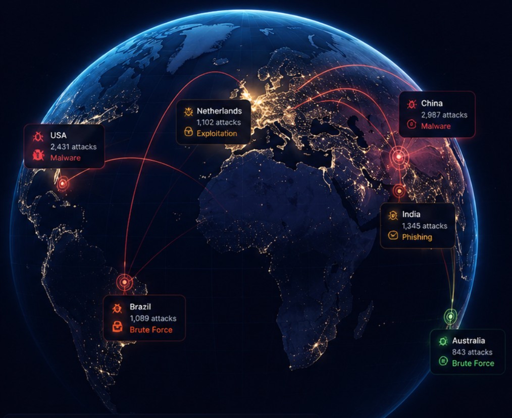 CyberJab — live global cyber threat map